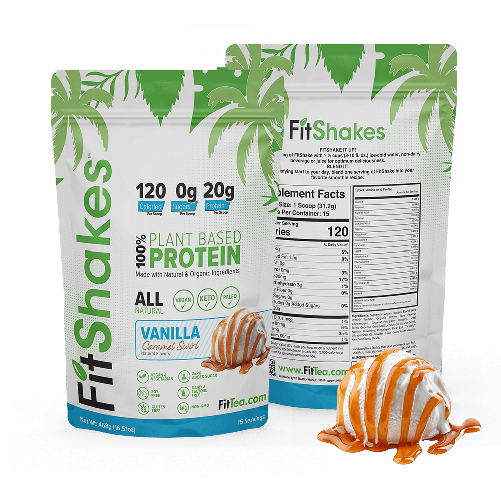 FitShakes 100% Plant Based Protein Vanilla Caramel Swirl Product Image #1