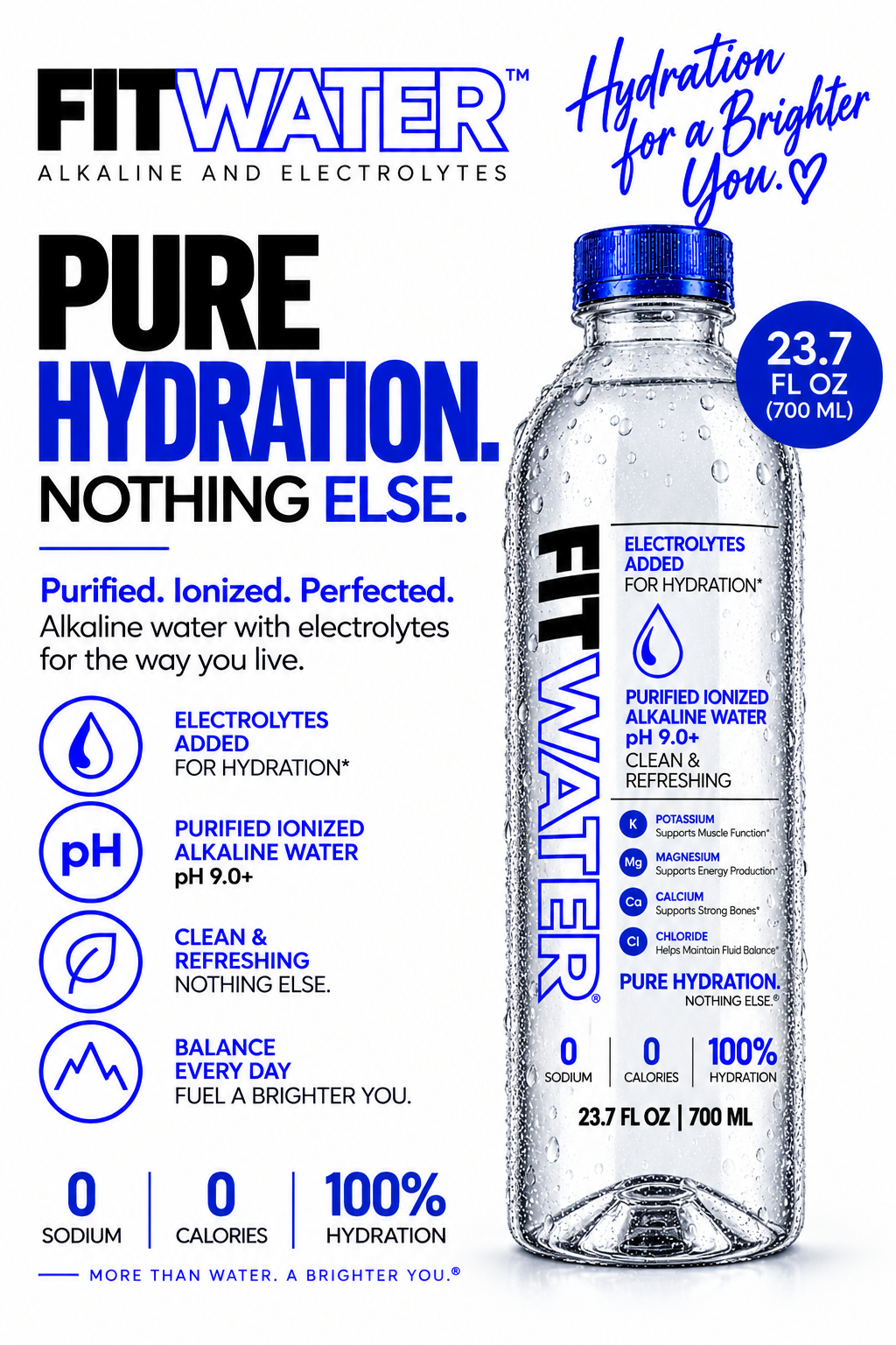 Fit Water Purified Ionized Alkaline Water 23.7 Fl oz 700mL
