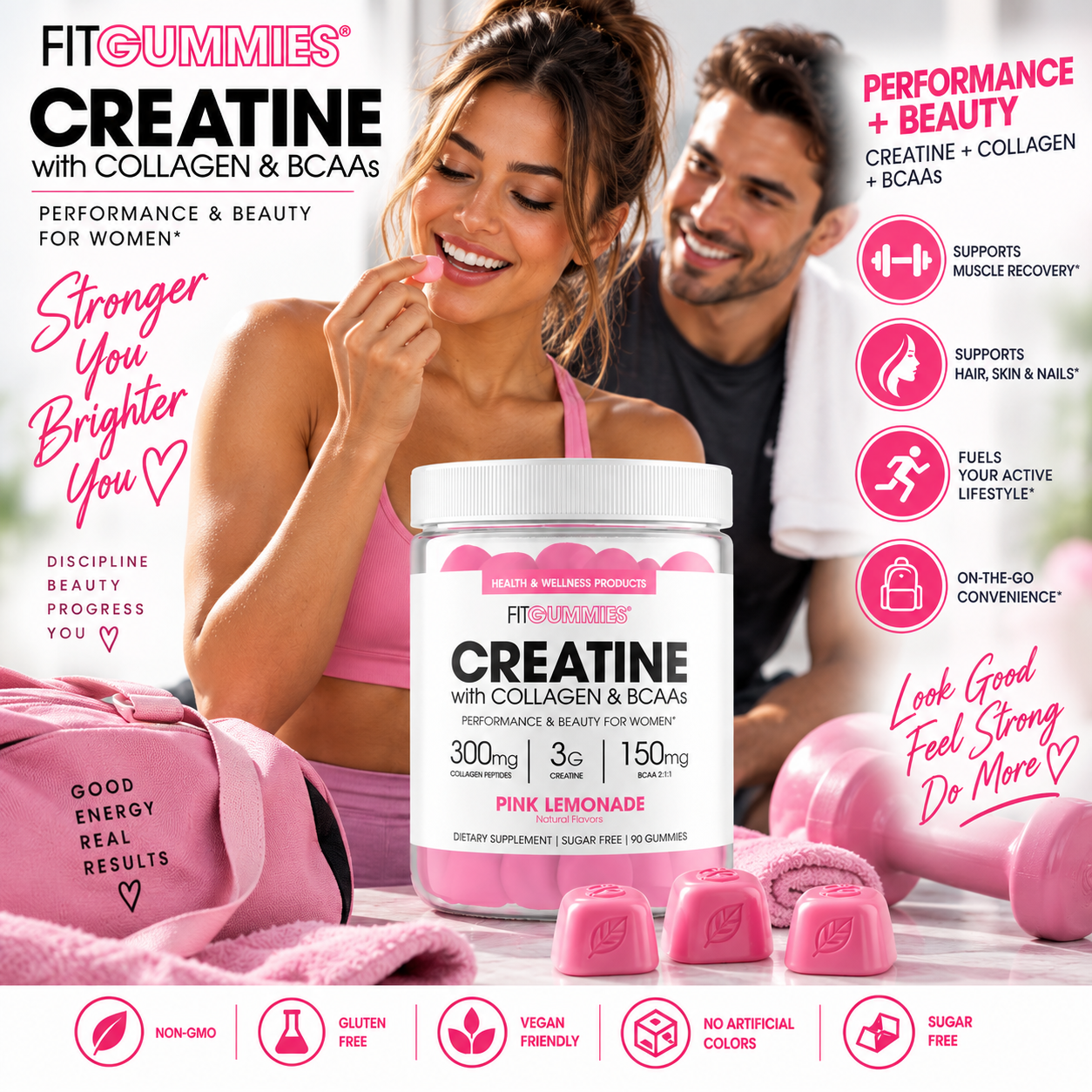 Fit Gummies Creatine + Collagen + BCAAs