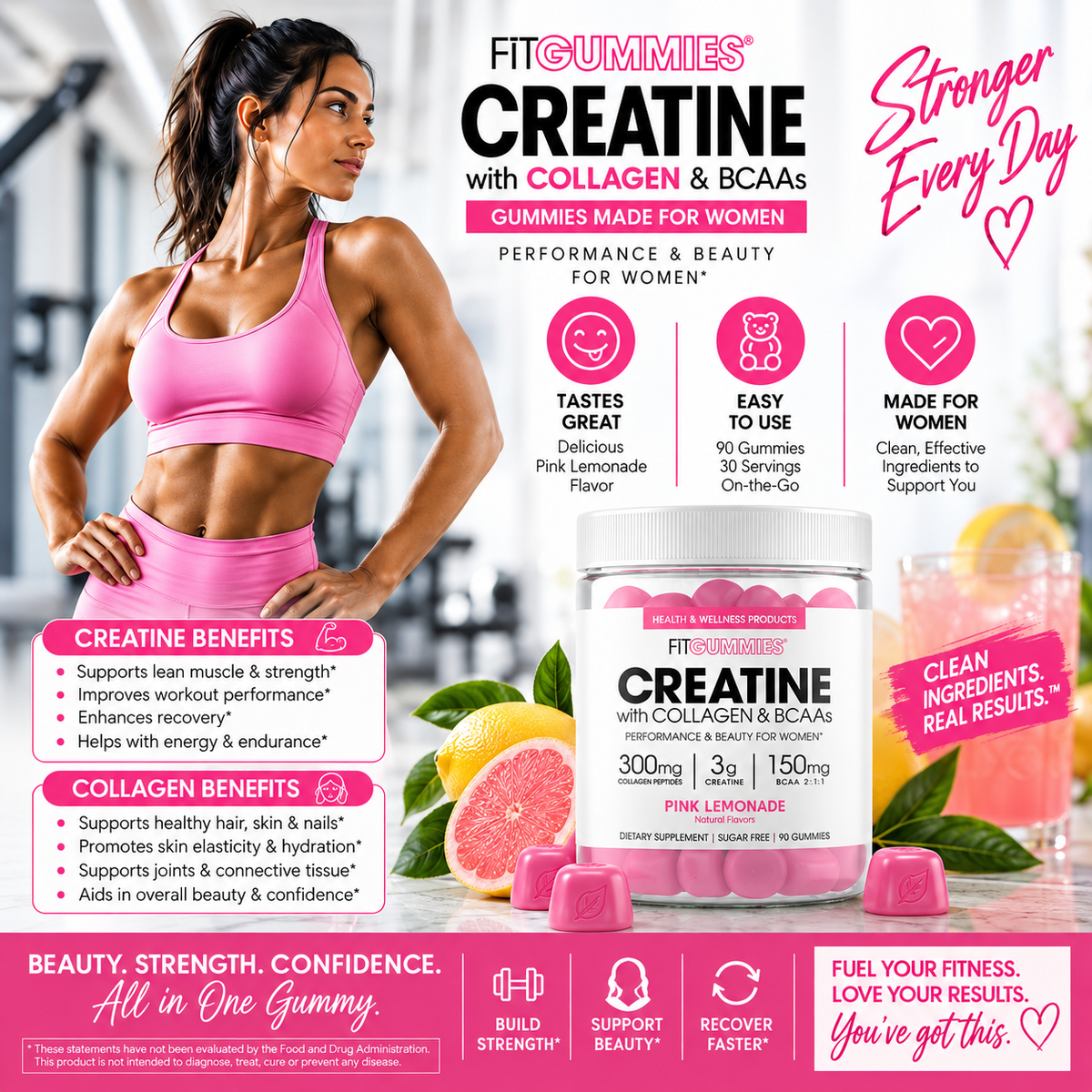Fit Gummies Creatine + Collagen + BCAAs